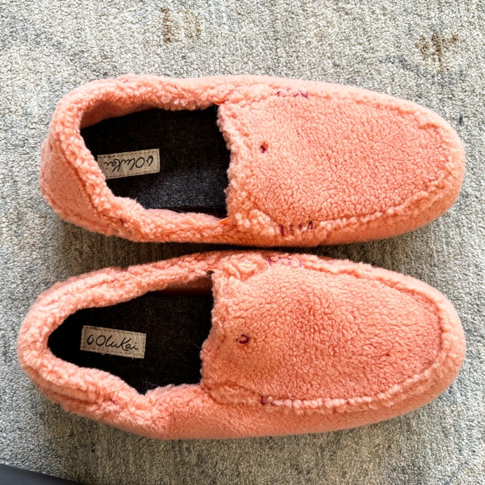 OluKai Women's Nohea Heu Slippers Size 10 Peach Comfy Cozy Hard Sole Trendy - Picture 5 of 7